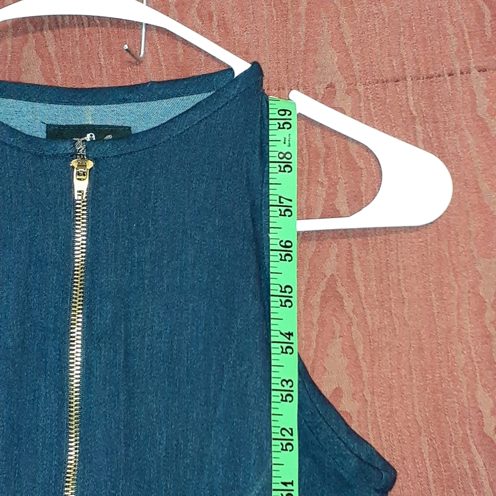 JUMPSUIT FULL ZIP CLOSURE WITH BELT BELL BOTTOMS WOMEN'S - Picture 8 of 9
